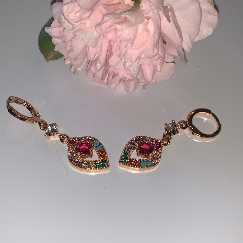 Gold & colorful earrings